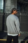 Kışlık Bisiklet Yaka Üç İplik Basic SweatShirt - Gri resmi