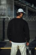Kışlık Bisiklet Yaka Üç İplik Basic SweatShirt - Siyah resmi