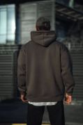Üç İplik Penye Kapşonlu Basic SweatShirt - Antrasit resmi
