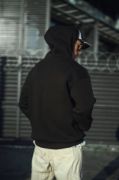 Üç İplik Penye Kapşonlu Basic SweatShirt - Siyah resmi