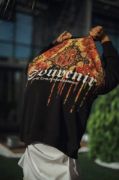 Oversize Bisiklet Yaka Baskılı SweatShirt - Siyah resmi