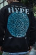 Üç İplik Bisiklet Yaka Baskılı SweatShirt - Siyah resmi