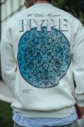 Üç İplik Bisiklet Yaka Baskılı SweatShirt - Beyaz resmi