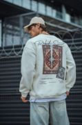 Uzun Kol Bisiklet Yaka Baskılı SweatShirt - Beyaz resmi