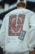 Uzun Kol Bisiklet Yaka Baskılı SweatShirt - Beyaz resmi