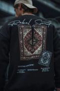 Uzun Kol Bisiklet Yaka Baskılı SweatShirt - Siyah resmi