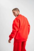 Uzun Kol Bisiklet Yaka Basic SweatShirt - Kırmızı resmi