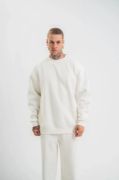 Uzun Kol Bisiklet Yaka Basic SweatShirt - Beyaz resmi