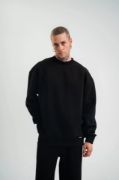 Uzun Kol Bisiklet Yaka Basic SweatShirt - Siyah resmi