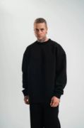 Uzun Kol Bisiklet Yaka Basic SweatShirt - Siyah resmi