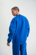 Uzun Kol Bisiklet Yaka Basic SweatShirt - Mavi resmi