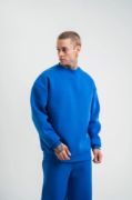 Uzun Kol Bisiklet Yaka Basic SweatShirt - Mavi resmi