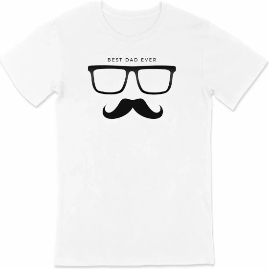 Babalar Günü Baskılı T-shirt - Beyaz resmi