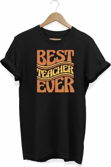 24 Kasım Öğretmenler Baskılı T-shirt - Siyah resmi
