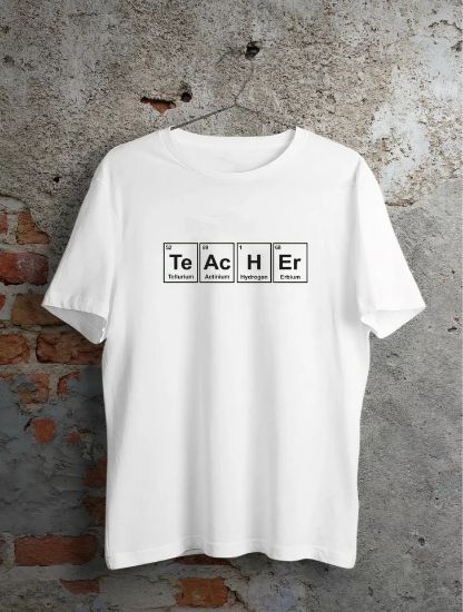 24 Kasım Öğretmenler Günü Baskılı Özel T-shirt - Beyaz resmi