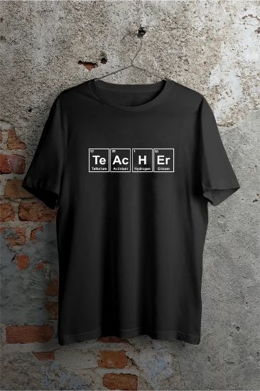 24 Kasım Öğretmenler Günü Baskılı Özel T-shirt - Siyah resmi