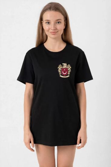 Türk Arma Baskı T-shirt - Siyah resmi