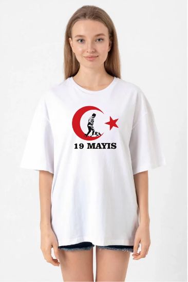 19 Mayıs 20/1 Baskılı T-shirt - Beyaz resmi