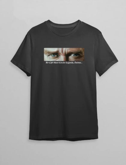 10 Kasım Unisex Atatürk Baskılı T-shirt - Siyah resmi