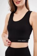 Fitilli Baskılı Crop - Siyah resmi