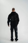 Unisex Üç İplik Kapşonlu Nakışlı SweatShirt - Siyah resmi