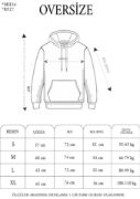 Double Oversize Kapşonlu Nakışlı SweatShirt - Füme resmi