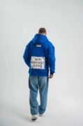 Unisex Kapşonlu Uzun Kol Patchli Nakışlı SweatShirt - Mavi resmi