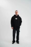 Unisex Kapşonlu Uzun Kol Patchli Nakışlı SweatShirt  - Siyah resmi
