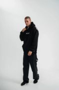 Kapşonlu Double Oversize Dijital Patchli SweatShirt - Siyah resmi