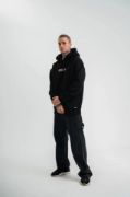 Kapşonlu Double Oversize Dijital Patchli SweatShirt - Siyah resmi