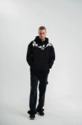 Unisex Uzun Kol Bisiklet Yaka Yıkamalı SweatShirt - Siyah resmi