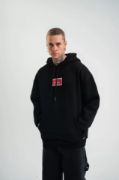 POLIZEI Premium Kalite Unisex Kapşonlu Dijital Patchli SweatShirt - Siyah resmi