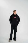 POLIZEI Premium Kalite Unisex Kapşonlu Dijital Patchli SweatShirt - Siyah resmi