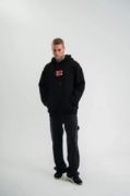 POLIZEI Premium Kalite Unisex Kapşonlu Dijital Patchli SweatShirt - Siyah resmi