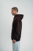 POLIZEI Premium Kalite Unisex Kapşonlu Dijital Patchli SweatShirt - Kahve resmi