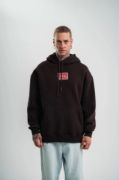 POLIZEI Premium Kalite Unisex Kapşonlu Dijital Patchli SweatShirt - Kahve resmi