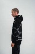 POLIZEI Premium Kalite Kapşonlu Varak Ve Pano Baskılı SweatShirt - Siyah resmi