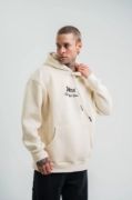 POLIZEI Premium Kalite Kapşonlu Dijital Patchli SweatShirt - Krem resmi
