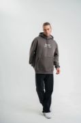 POLIZEI Premium Kalite Kapşonlu Dijital Patchli SweatShirt - Füme resmi