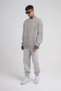 Unisex Biskilet Yaka Üç İplik SweatShirt - Gri resmi