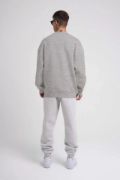 Unisex Biskilet Yaka Üç İplik SweatShirt - Gri resmi