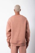 Unisex Biskilet Yaka Üç İplik SweatShirt - Pembe resmi