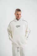 POLIZEI Premium Kalite Unisex Kapşonlu Ara Biyeli SweatShirt - Beyaz resmi