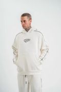 POLIZEI Premium Kalite Unisex Kapşonlu Ara Biyeli SweatShirt - Beyaz resmi