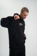 POLIZEI Premium Kalite Unisex Kapşonlu Ara Biyeli SweatShirt - Siyah resmi