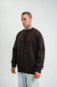 POLIZEI Premium Kalite Bisiklet Yaka Yıkamalı SweatShirt - Kahverengi resmi