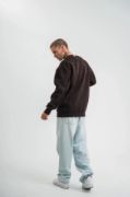 POLIZEI Premium Kalite Bisiklet Yaka Yıkamalı SweatShirt - Kahverengi resmi
