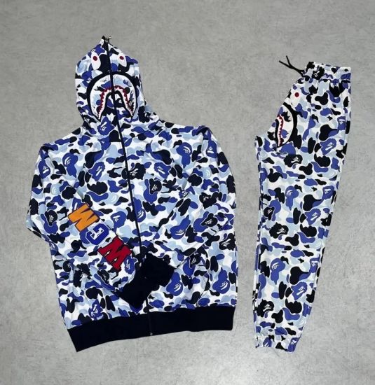 Unisex Pubg Bape X Shark Eşofman Takımı - Gri resmi