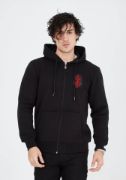 Unisex Baskılı Tam Fermuarlı Kapşonlu SweatShirt - Siyah resmi
