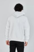 Unisex Tam Fermuarlı Kapşonlu  SweatShirt - Beyaz resmi